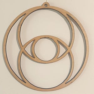 Vesica Piscis Wooden wall hanging, spirituality, wiccan, sacred geometry, Vesica Piscis