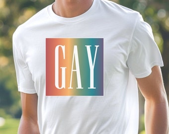 GAY Pride Rainbow T-Shirt, Gay Pride Shirt, Pride Month Shirt, LGBTQ Shirt, Pride Shirt, Rainbow Flag Shirt, Rainbow Pride Tee, Love is Love