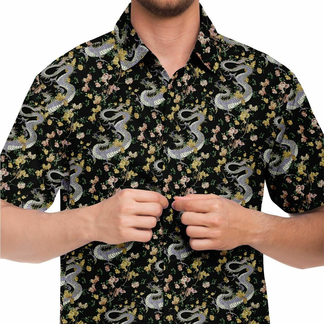Designer Black Japanese Embroidery Cutdana Lion Face Shirt