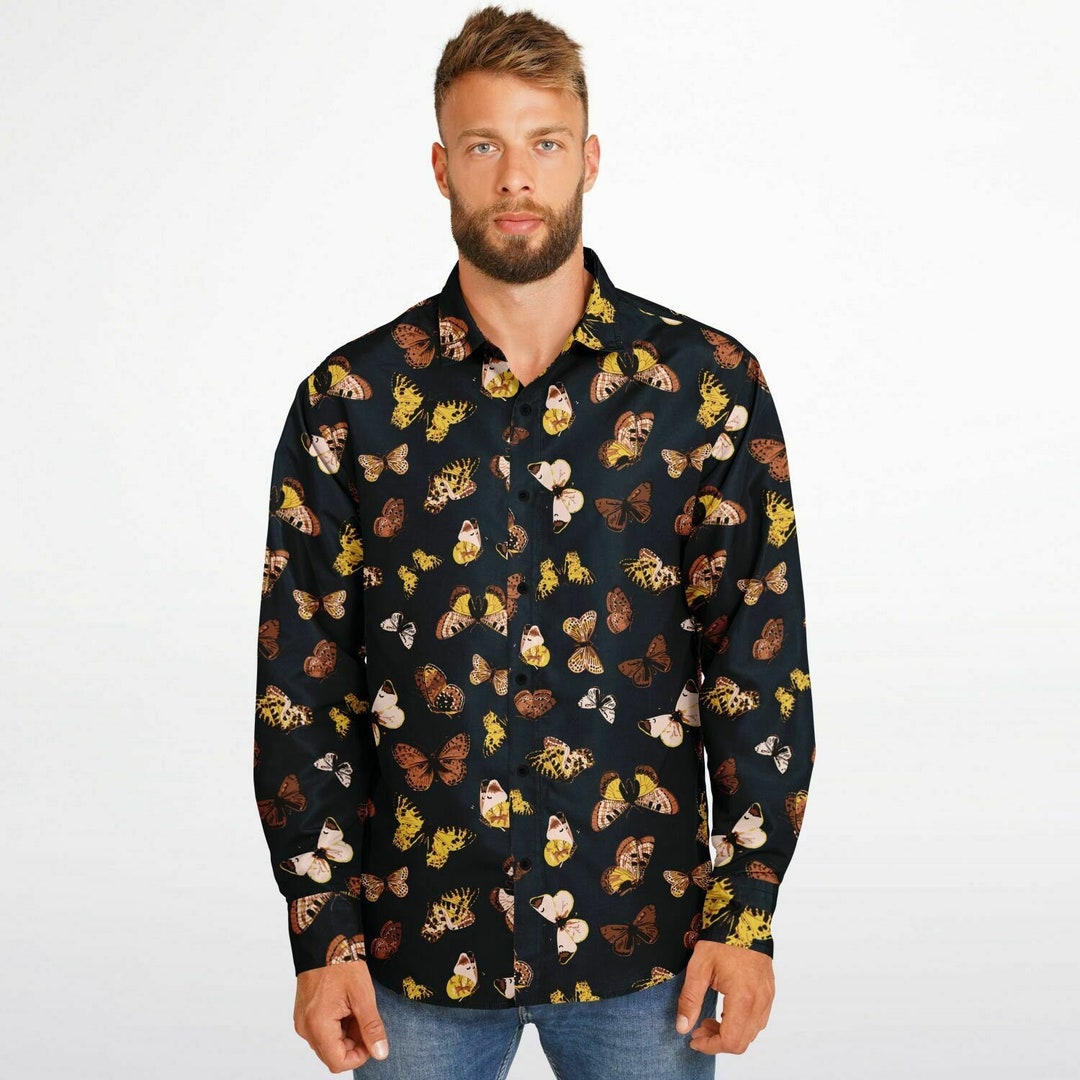 butterfly button up shirt