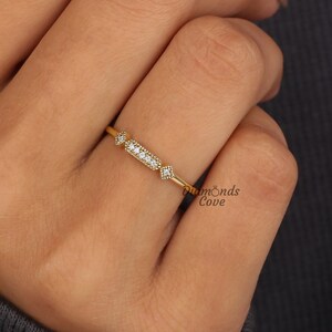 Diamond Eternity Band Art Deco Wedding Band Lab Diamond Band Vintage Matching Band Solid 14K Gold Ring Stacking Ring Dainty Diamond Band