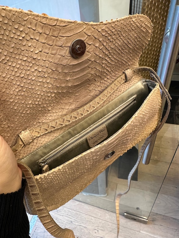 Vintage Christian Dior Python Saddle Clutch Bag, … - image 4