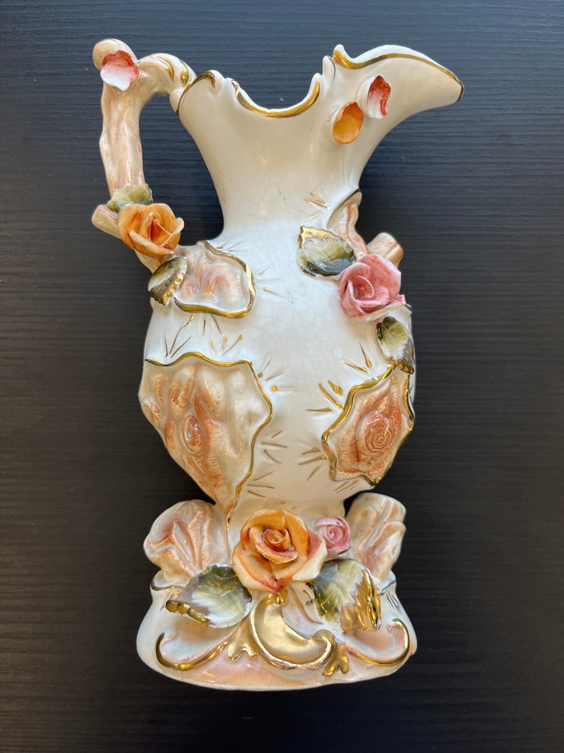 Vintage Lipper & Mann Flower Pitcher Vase Etsy