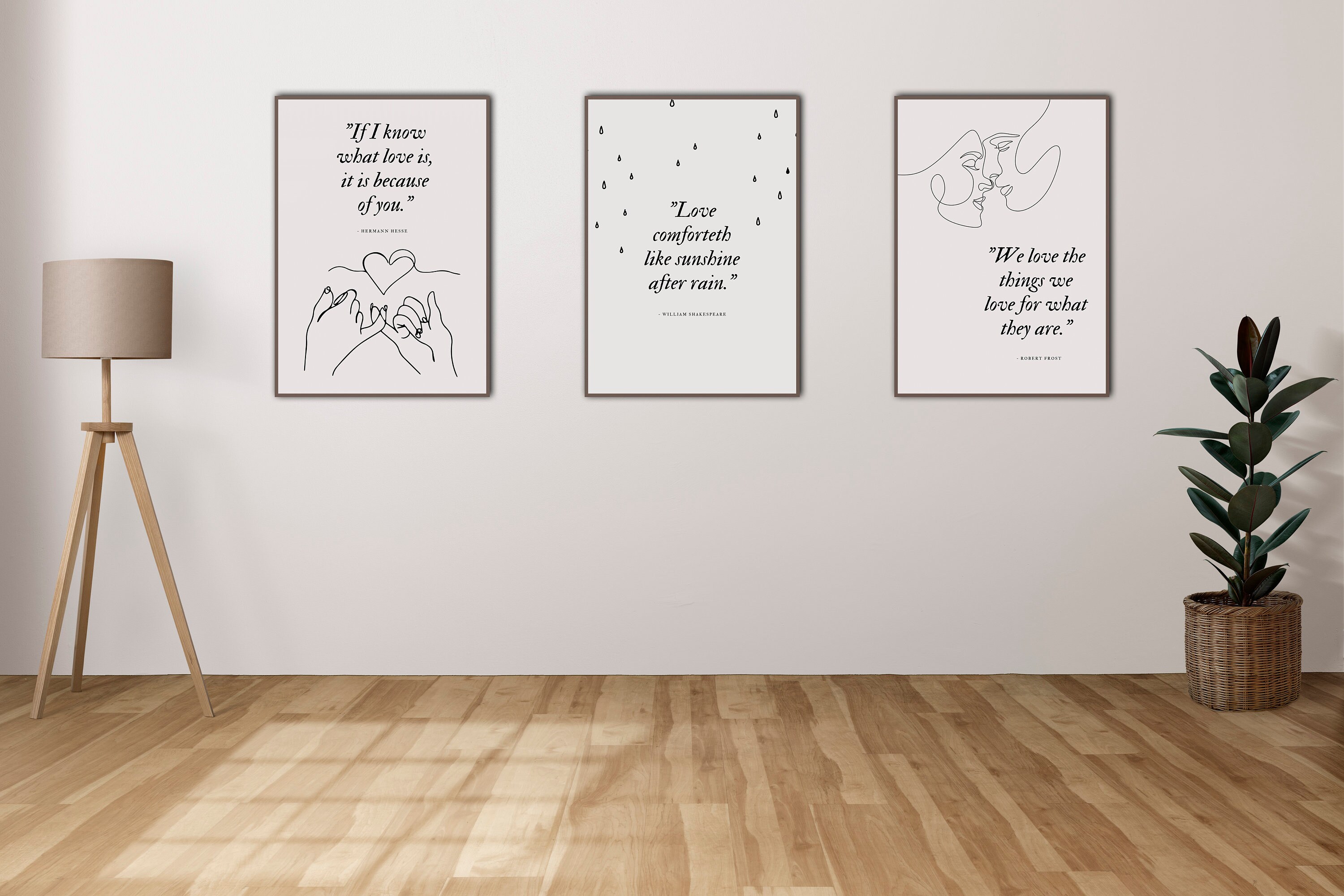 Love Quotes Set of 15,quote Wall Art,romantic Quotes,anniversary Gifts