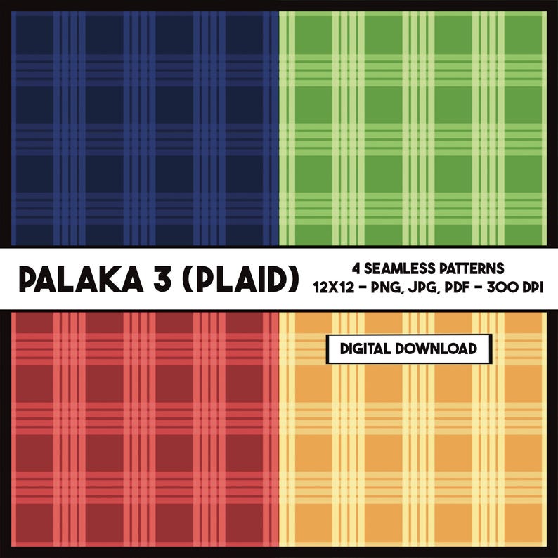Palaka Pattern Line Seamless Plaid Pattern Bundle: Palaka 3 (digital Download) - Etsy