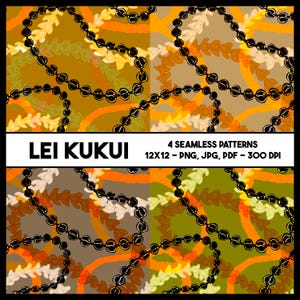 Lei, Lei Design, Lei Seamless Pattern, Lei Pattern, Kukui Lei Pattern, Hawaiian Lei Seamless Design, Kukui Lei Design, Repeating Pattern