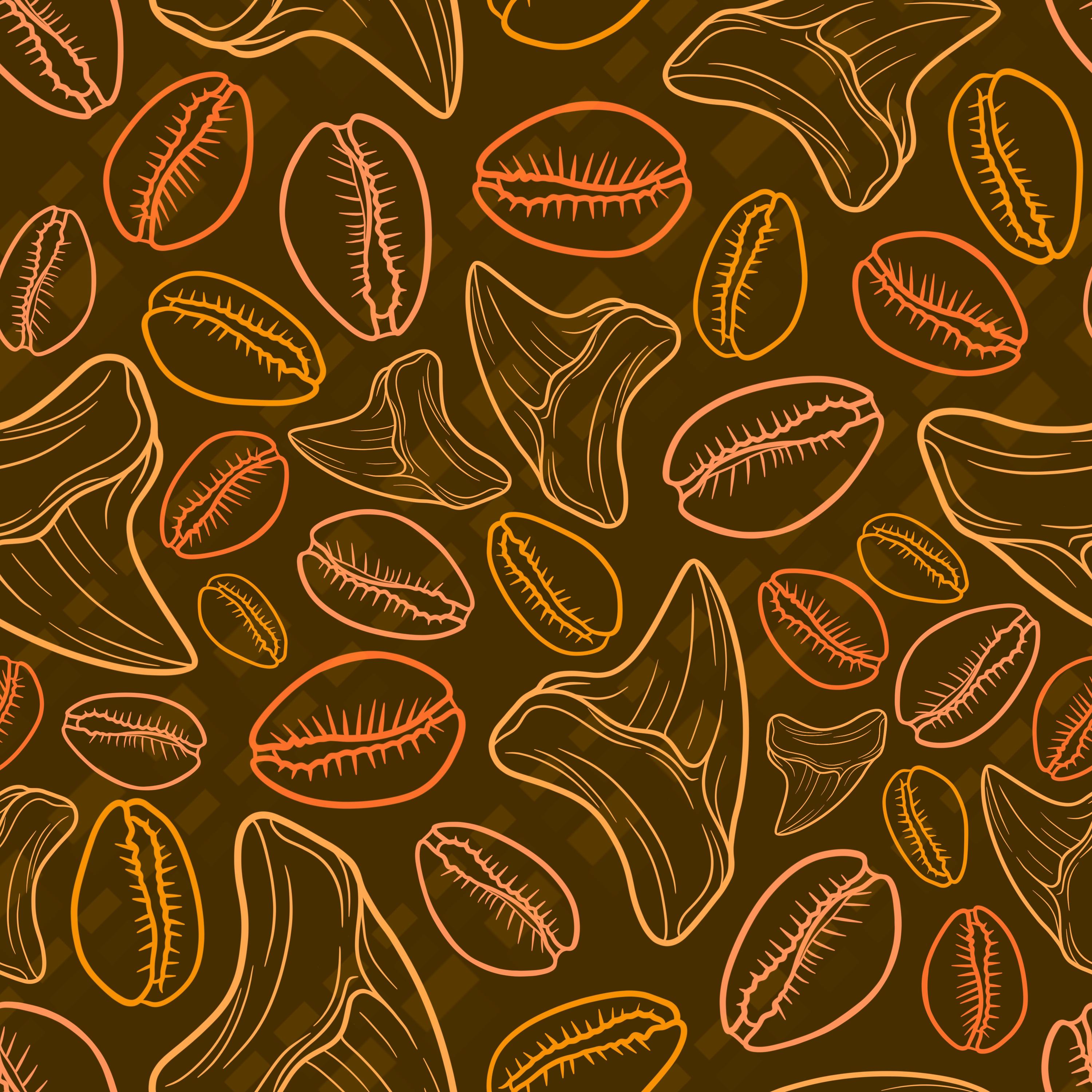 Cowry Shell Teeth Cowrie Shells and Shark Teeth Seamless Pattern (digital Download) - Etsy
