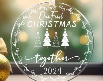 First Christmas Together Ornament: Custom Acrylic Tree Decor