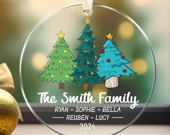 Personalized Family Christmas Ornament: Custom Acrylic Tree Decor