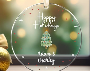 Personalized Family Christmas Ornament: Printed Acrylic Tree Decoration