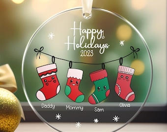 Personalized Family Christmas Ornament: Custom Acrylic Tree Decor