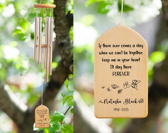 Personalized Memorial Wind Chime: Bereavement Gift, Butterflies