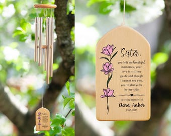 Personalized Memorial Wind Chime: Sister Remembrance Gift