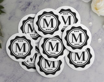 Monogram Stamp Coasters: Custom Pulpboard Gift Set