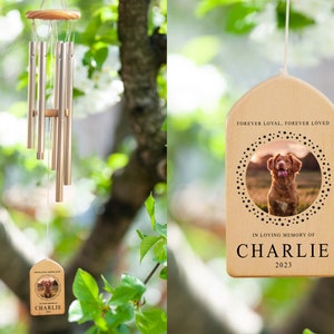 Pet Memorial Wind Chime, Dog Photo, Remembrance Wind Chime, Bereavement Gift, Personalized Wind Chimes, Pet Loss, Dog Loss, Pet Gift