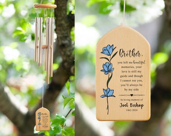 Memorial Wind Chime, You Left Me Beautiful Memories Brother, Bereavement Gift, Remembrance Wind Chime, Personalized Wind Chimes