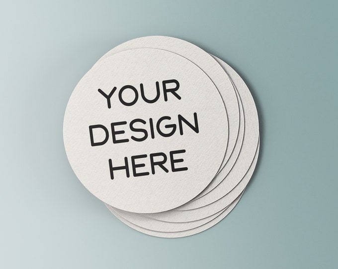 Custom Design Pulpboard Coasters - Personalized Wedding & Business Gifts