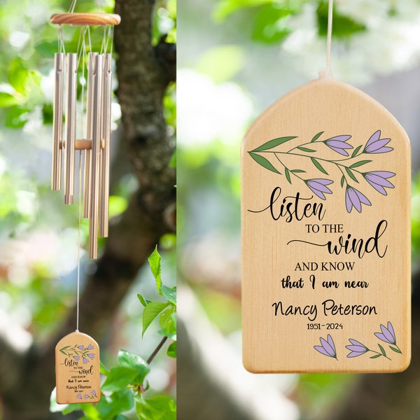 Memorial Wind Chime, Listen To The Wind, Wind Chime, Bereavement Gift, Remembrance Wind Chime, Personalized Wind Chimes