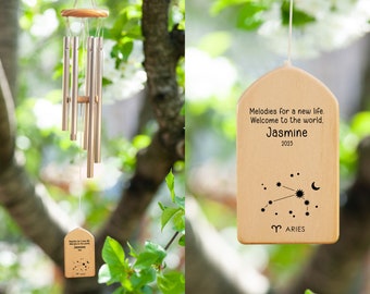 Personalized Baby Wind Chime: First Birthday Gift, Melodies for New Life