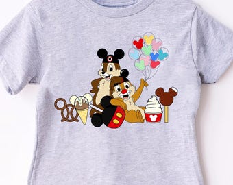 Chip n Dale Snack Shirt, Chip And Dale Balloon Shirt, Double Trouble Shirt, Chip N Dale Tshirt, Disney Snack Shirt, Disney Kids Shirt