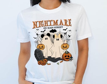 Mickey Minnie Ghost Halloween Shirt, Nightmare On The Main Street Disney Halloween Shirt, Disney Halloween Women Tank Top, Halloween Gift