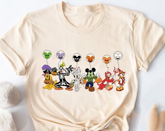 Disney Halloween Shirt, Disney Characters Halloween Balloon Shirt, Halloween Trip Shirts, Halloween Women Tank Top, Halloween Party Shirt