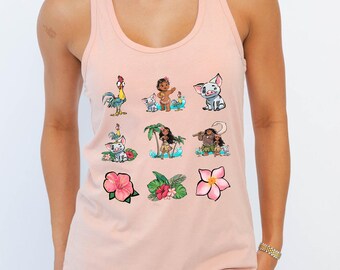 Moana Women Tank Top, Moana Pua Maui Hei Hei Characters Tank Top, Baby Moana Tank, Princess Moana Shirt, Moana Girl Shirt, Moana Toddler Tee