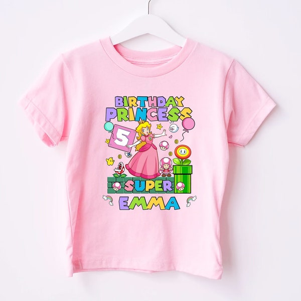 Princess Peach Birthday Shirt, Family Birthday Shirt, Kids Birthday Shirt, Birthday Princess Shirt, Super Soft Shirt