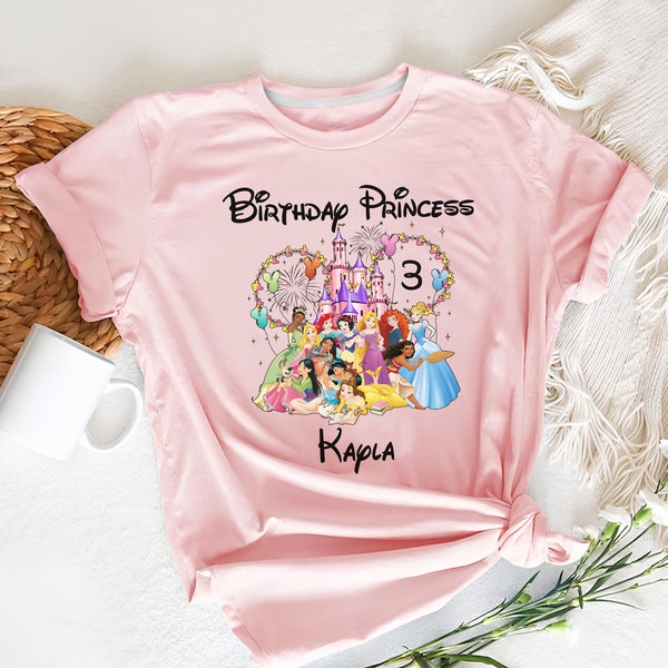 Birthday Princess Shirt, Disney Princess Birthday Shirt, Family Birthday Shirt, Custom Princess Shirt, Kids Birthday Shirt