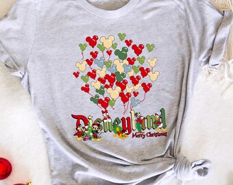 Disneyland Merry Christmas Shirt, Mickey Friends Disneyland Trip Shirt, Disney Xmas Shirt, Christmas Balloon Shirt, Christmas Gift
