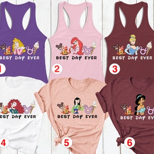 Disney Princess Shirt, Best Day Ever Shirt, Princess Group Shirt, Rapunzel, Cinderella, Aurora, Ariel, Belle, Pocahontas, Tiana, Merida