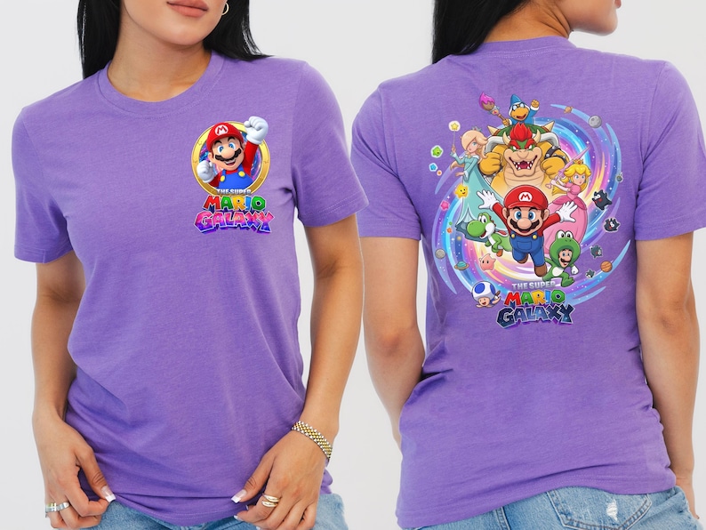 Chemise Super Mario Galaxy, T-shirt double face Mario Movie image 1