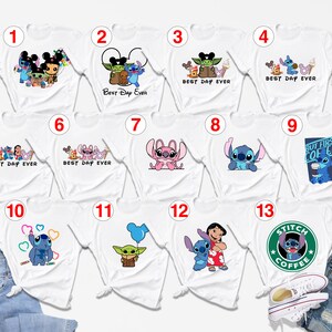 Disney Stitch & Angel Shirt, Disneyworld Castle Graphic Tee afbeelding 4