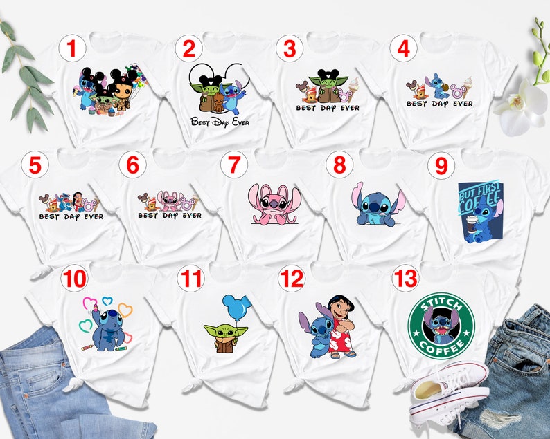 Disney Stitch & Angel Shirt, Disneyworld Castle Graphic Tee afbeelding 4
