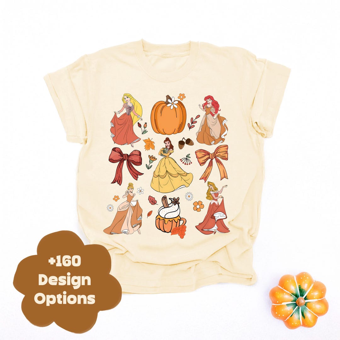 Disney Princess Coquette Fall Shirt, Rapunzel Aurora Belle Cinderella ...