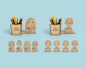 Pack Portalápices maestros y maestras en formato svg, eps, pdf, para corte laser, lapicera
