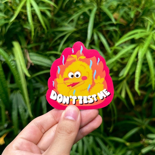 Sesame Street Big Bird Sticker / Big Bird Sticker / Cute Bird Sticker / Angry Bird Sticker / Don't Test Me Sticker