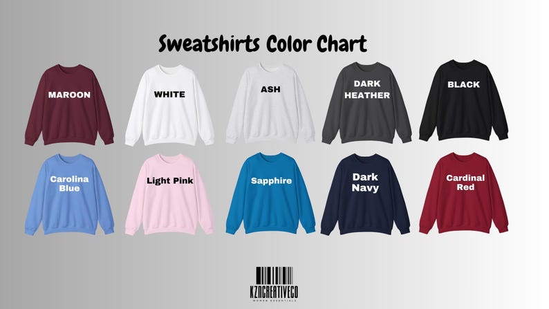 Pu&ograve; includere: Tabella colori per felpe che mostra 10 colori diversi. I colori sono: bordeaux, bianco, cenere, grigio scuro melange, nero, blu Carolina, rosa chiaro, zaffiro, blu scuro e rosso cardinale.