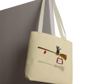 Kiki's Delivery Service Tote Bag: Jiji Cat Anime Style