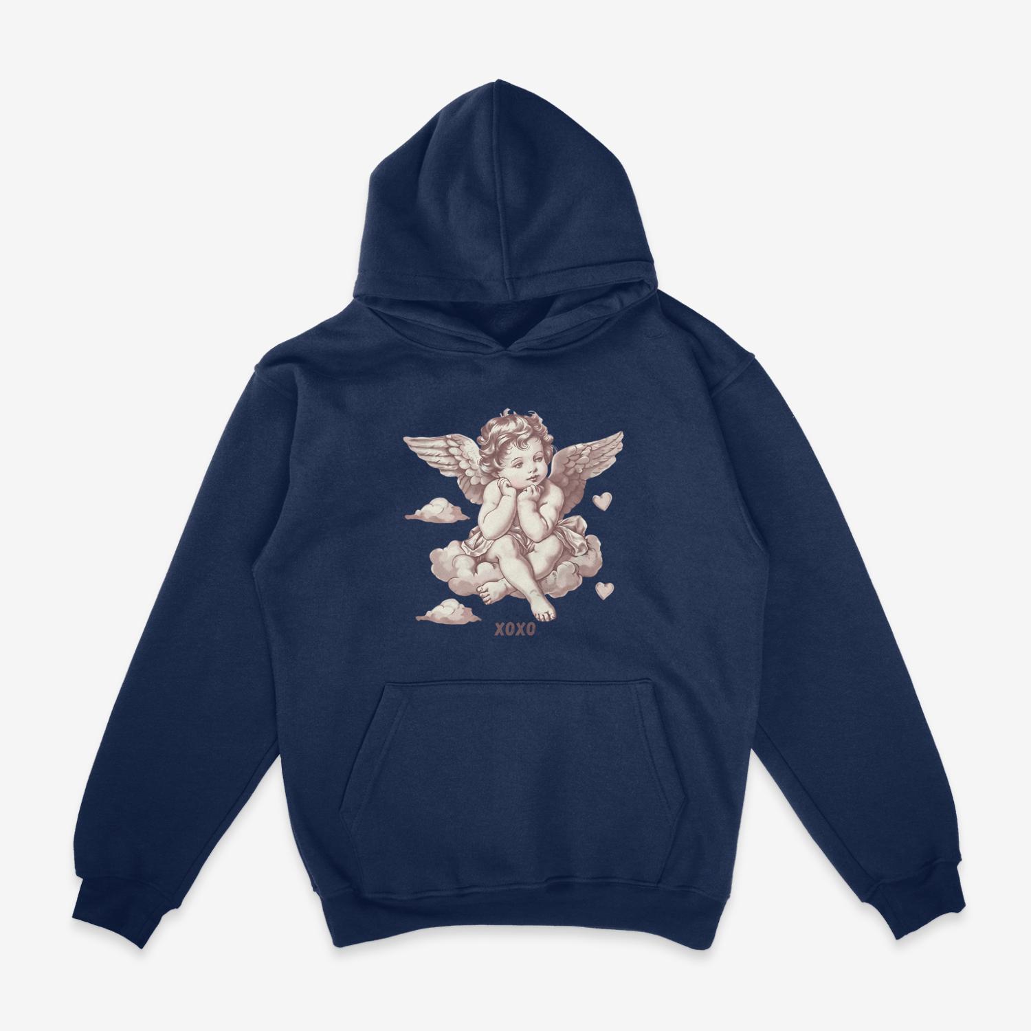 【KOOLOSET】Heart Angel Sweatshirt Angelcore Pixel Heart Sweatshirt, J-fashion Tenshi Kaiwai