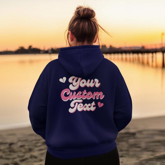 Felpa con cappuccio personalizzata con stampa retrò, maglioni con