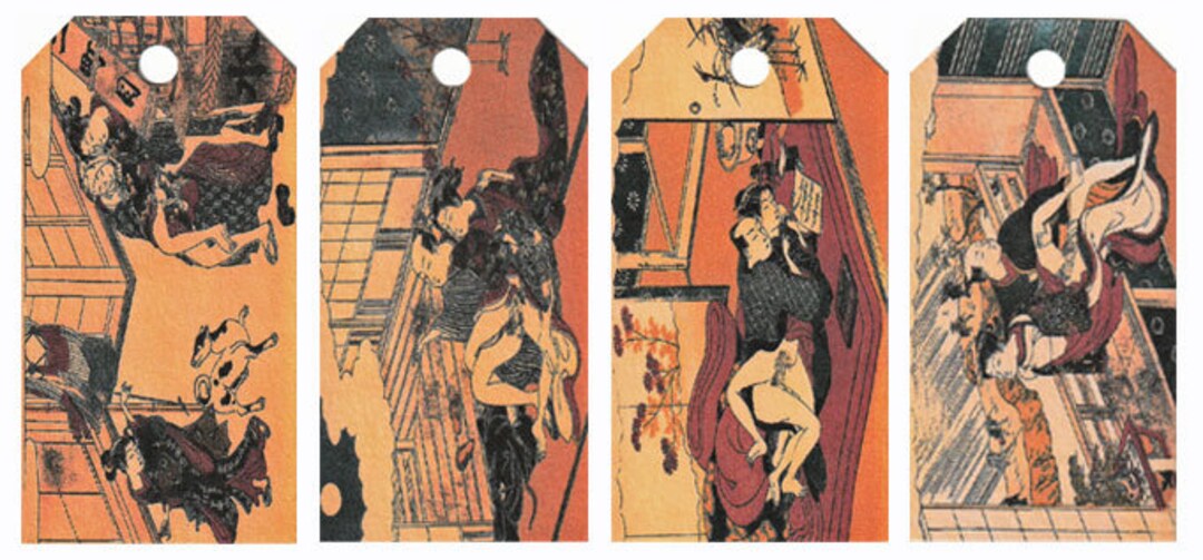 12 Shipping (gift) Tags Shunga 7 - Etsy