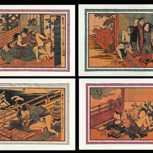4 cartes de correspondance vierges Shunga 005