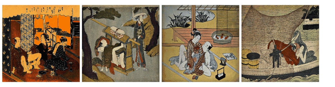 16 Square Gift Tags Shunga 29 - Etsy