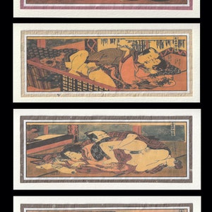 4 blanco langwerpige kaarten Shunga 2