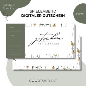 Voucher games night | digital voucher | to print | personalizable | voucher template | gift idea | gift voucher
