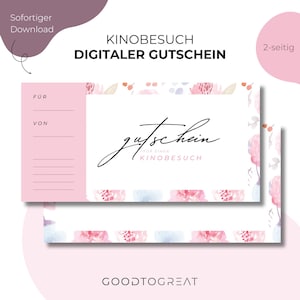 Muttertag Gutschein Kinobesuch | digitaler Gutschein | zum Ausdrucken | Gutscheinvorlage | Geschenkidee Muttertag | Geschenkgutschein