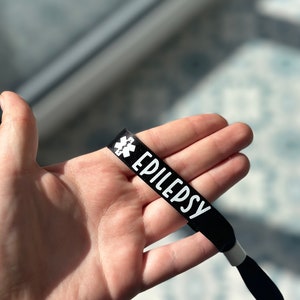Personalised Epilepsy Medical Alert Wristband