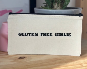 Gluten free girlie! Funny Gluten Free Gifts, Coeliac disease bag, coeliac Awareness Gift, Gluten Free costmetic bag