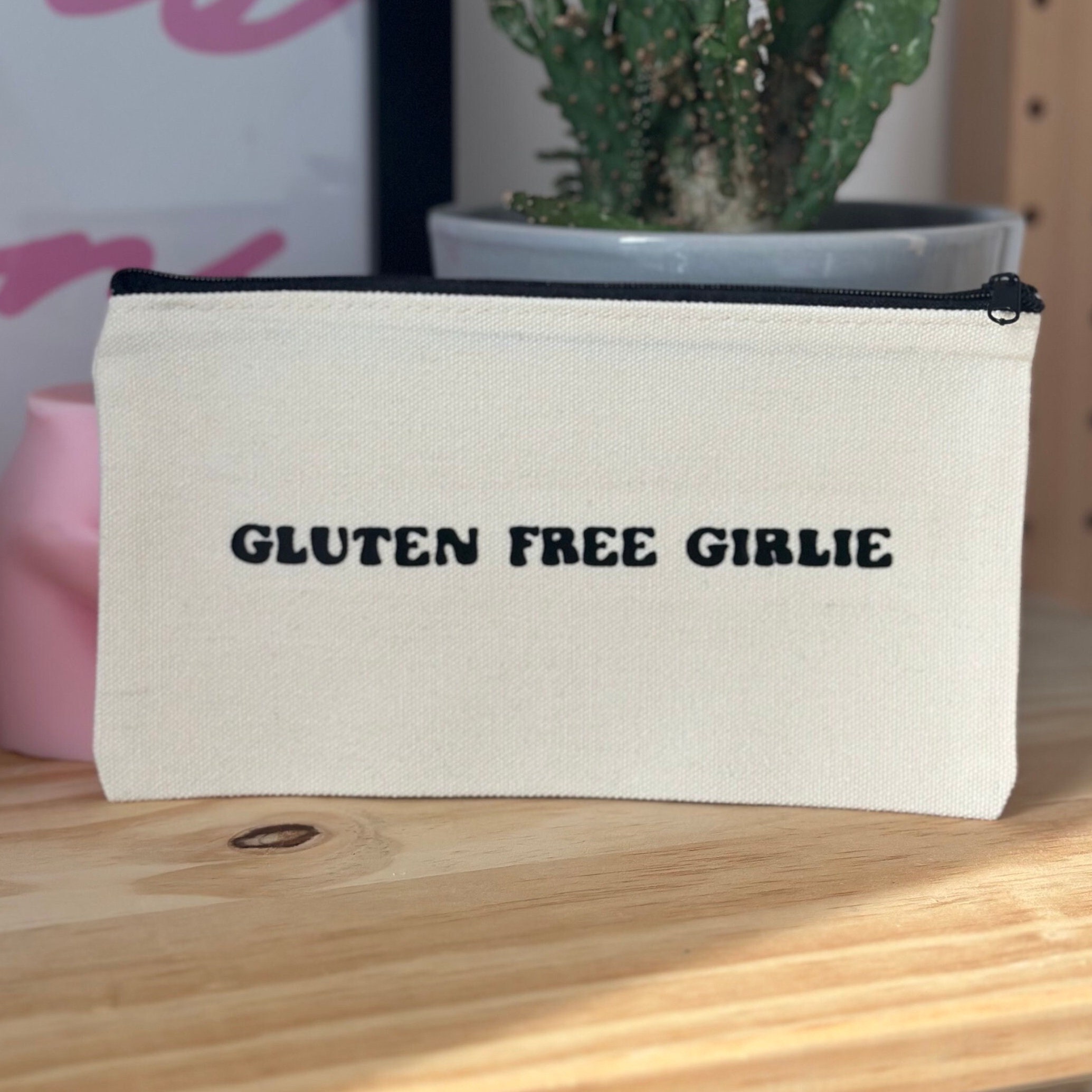 "Is This Glutenfreie" Make-up-Tasche – Geschenk Für Zöliakie, 23x18 Cm, Aus Baumwolle/Leinen, Wasserdicht